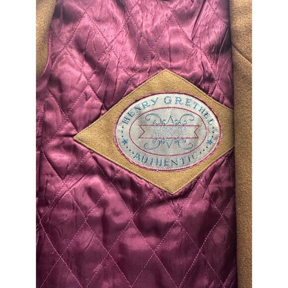 Vintage Henry Grethel Authentic Brown Men Blazer Wool Blend XL Quilted Lined - Picture 3 of 11